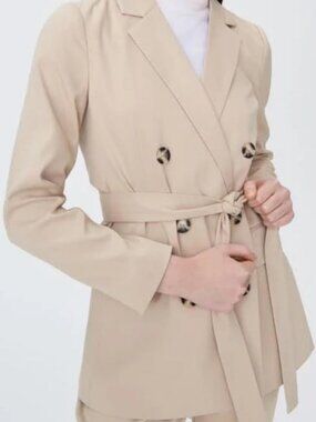 Sinsay nude beige double breasted blazer in perfect condition XS a bit oversized
